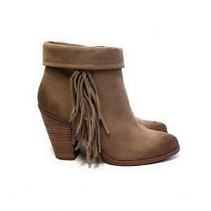 Jessica Simpson Callaghan Suede Fringe Ankle Booties in Brown Womens Size 9